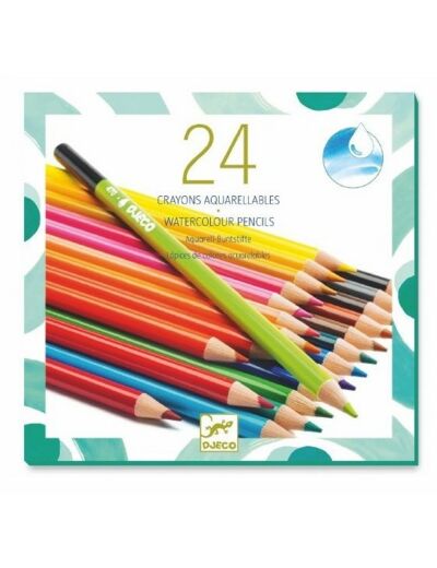 24 Crayons de Couleurs Aquarellables - Djeco - DJ09754