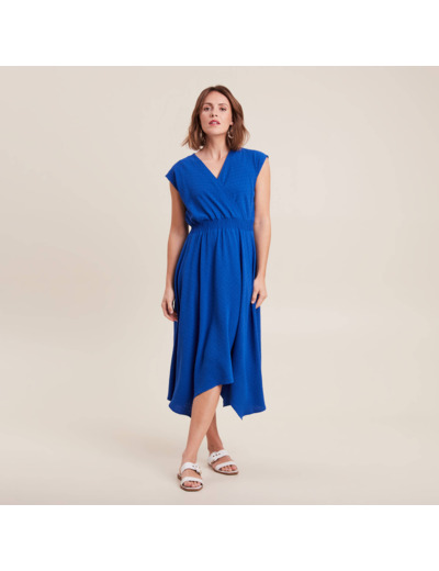 Robe évasée taille smockée