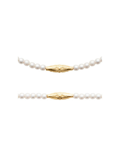 Collier en plaqué or et perle, 45 cm