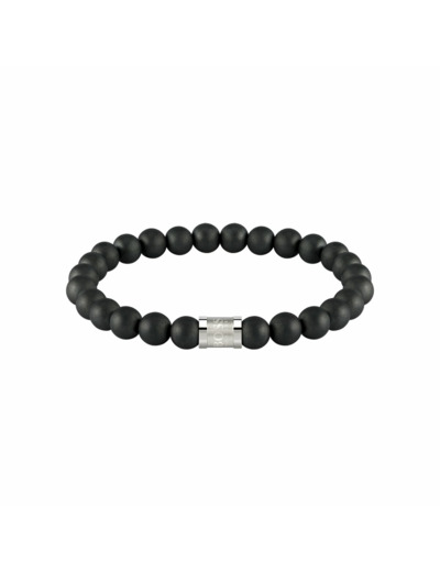 Bracelet BOSS Beads For Him en acier PVD noir et onyx, taille M