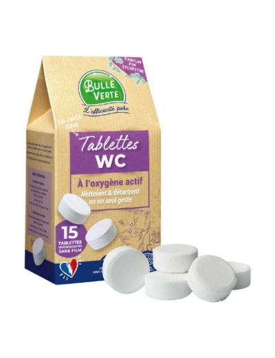 PASTILLES WC A L'OXYGENE ACTIF BULLE VERTE SACHET DE 15