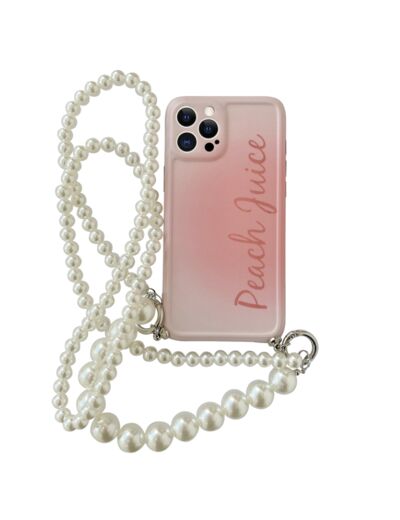 COQUE DE TÉLÉPHONE AVEC CHAÎNE EN PERLES