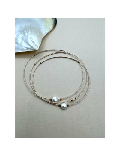 Bracelet jonc Indriya Semainier x3 en plaqué or