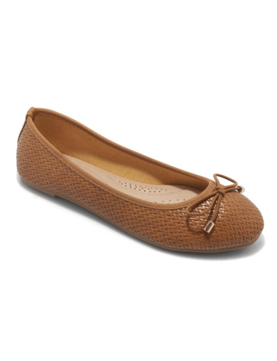 Ballerine femme cognac