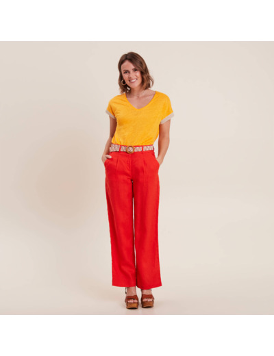 Pantalon large ceinturé