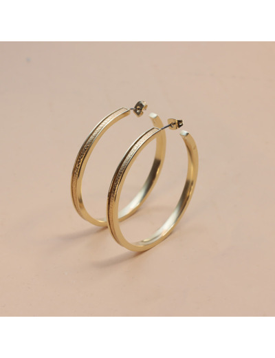 Boucles d'oreilles Flowersforzoé en cuir et métal doré