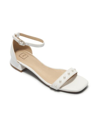 Sandale talon decrochee femme blanc