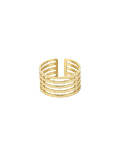 Bague ZAG en acier doré