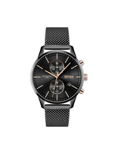 Boss montre homme Associate cadran et bracelet noir