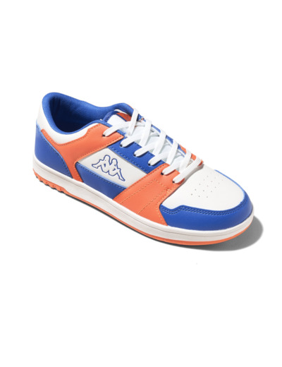 Basket junior garcon blanc orange kappa