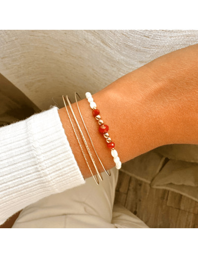 Bracelet et collier Brise rouge en acier inoxydable