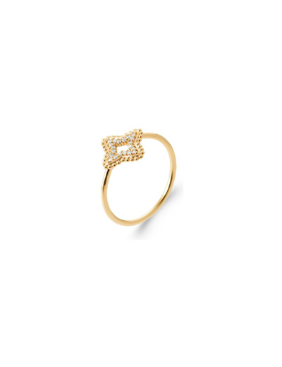Bague en plaqué or et oxydes de zirconium
