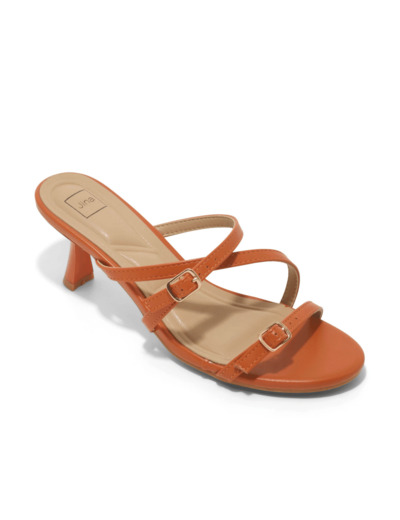 Mule talon decrochee femme orange