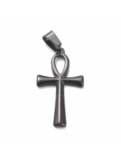 Pendentif croix de Ankh relief en acier inoxydable