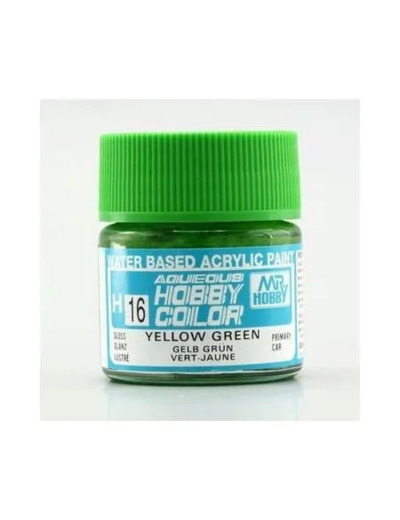 PEINTURE MAQUETTE MR HOBBY H016 VERT JAUNE BRILLANT 10ML