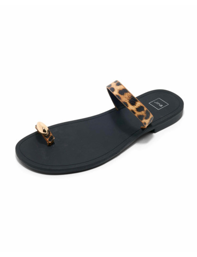 Mule plate femme leopard
