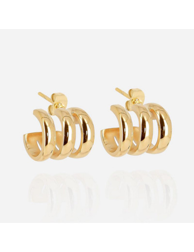 Boucles d'oreilles ZAG en acier doré