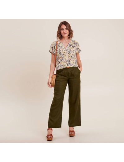 Pantalon large ceinturé