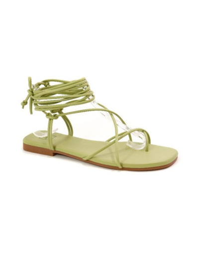 Sandale plate femme vert