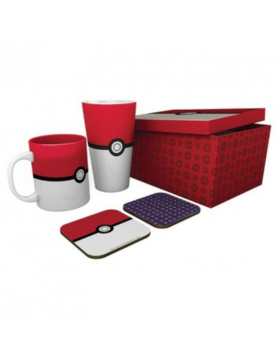 POKEMON - Pck Verre XXL + Mug + 2 Coasters "Pokéball"