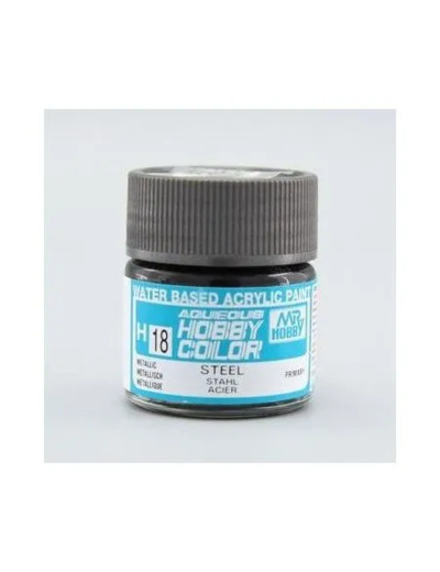 PEINTURE MAQUETTE MR HOBBY H018 ACIER MÉTAL 10ML