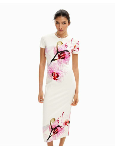 ROBE MIDI ORCHIDEES M. CHRISTIAN LACROIX