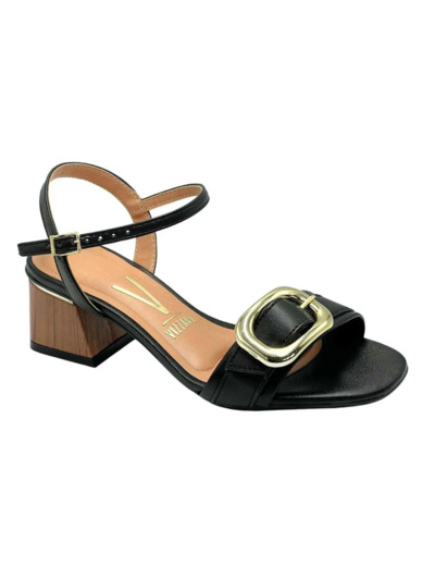 Sandale talon decrochee femme noir