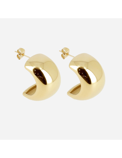 Boucles d'oreilles ZAG en acier doré