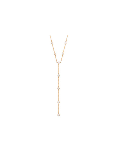 Collier en plaqué or et oxyde de zirconium, 45cm