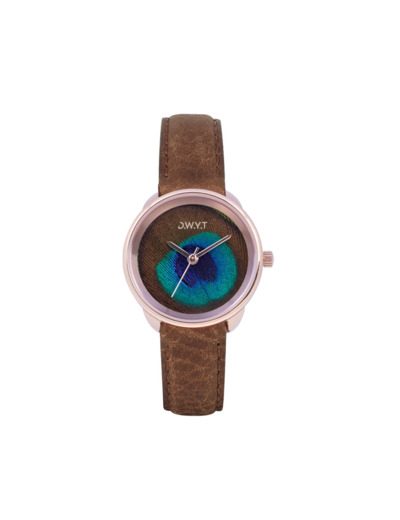 Plume Rosegold Classique grainé brun