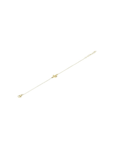 Bracelet Zag en acier doré et zircon