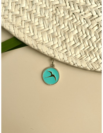 Collection GEM - Pendentif Paille en queue Turquoise