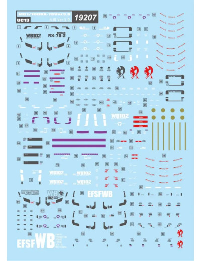 Water Decals MG RX-78 VER 3.0