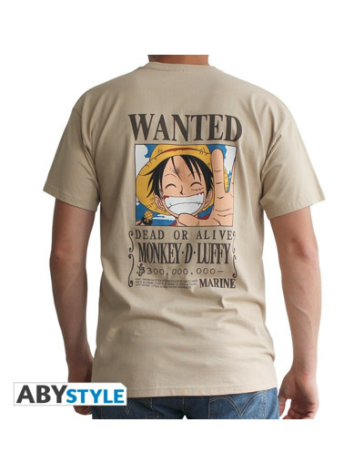 ONE PIECE - Tshirt "Wanted Luffy" homme MC sand