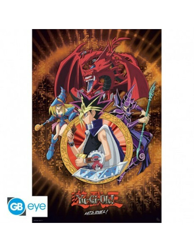 YU-GI-OH! - Poster « Yugi Slifer et Magicien » roulé filmé (91.5x61)