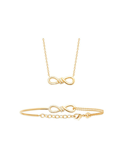 Bracelet en plaqué or et oxyde de zirconium, 18 cm