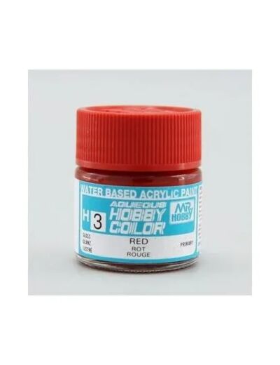 PEINTURE MAQUETTE MR HOBBY H003 ROUGE BRILLANT 10ML