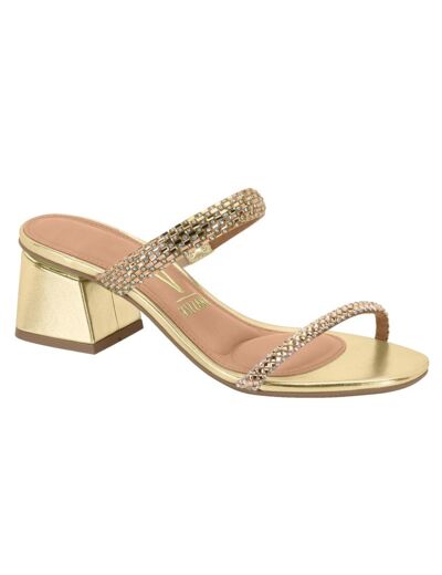 Mule talon decrochee femme or