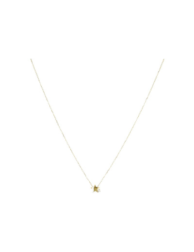 Collier Zag en acier doré et zircon