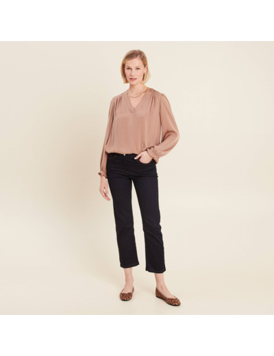 Blouse manches longues satin