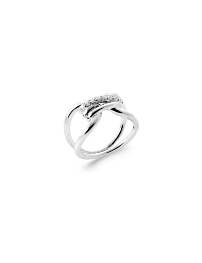 Bague en argent et oxydes de zirconium