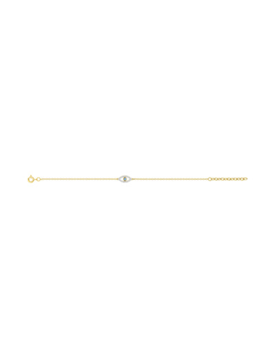 Bracelet en plaqué or et oxyde de zirconium bleu