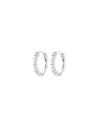 Boucles d'oreilles créoles en argent et oxyde de zirconium