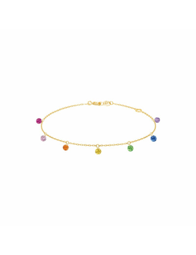 Bracelet La Brune & La Blonde CONFETTI Rainbow en or jaune, rubis, saphirs rose, orange, jaunes, bleus, tsavorites et améthyste de 0.90ct