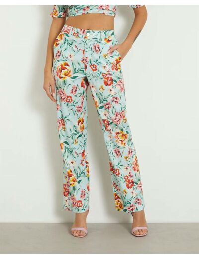 PANTALON DROIT IMPRIMÉ FLORAL