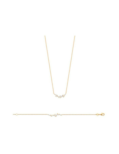 Collier en plaqué or et oxyde de zirconium