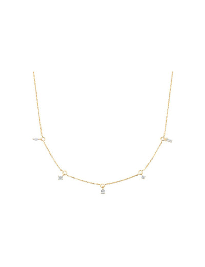 Collier en plaqué or et oxydes de zirconium