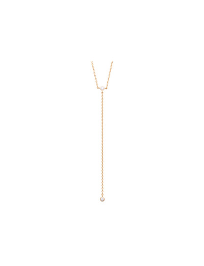 Collier en plaqué or et oxyde de zirconium, 45cm