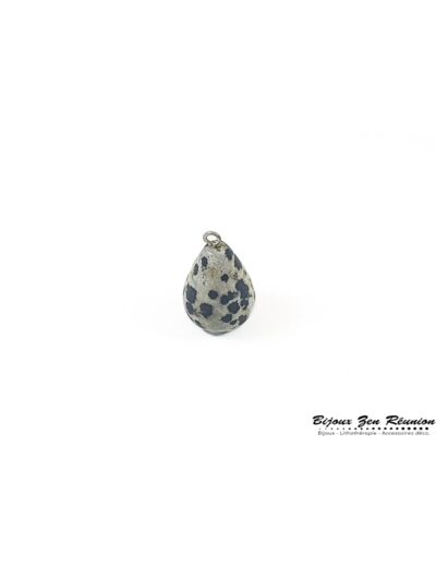 Pendentif goutte en jaspe dalmatien