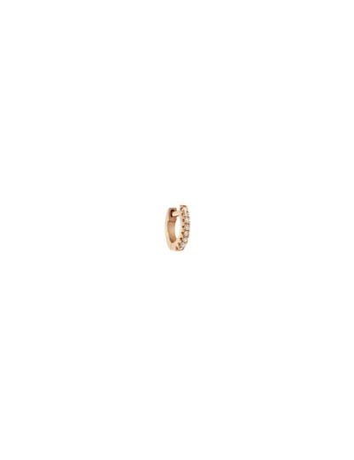 Mono boucle d'oreille créole Vanrycke Officiel XXS en or rose et diamants